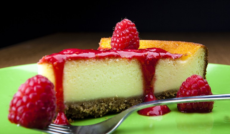 Cheese cake con coulis di lamponi