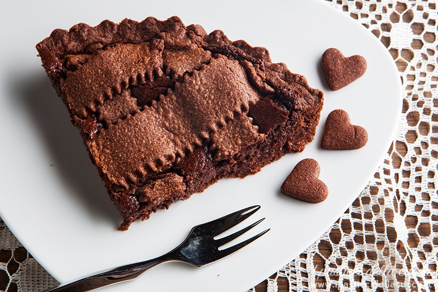 Fetta-di-crostata-al-cioccolato-vista dall' alto