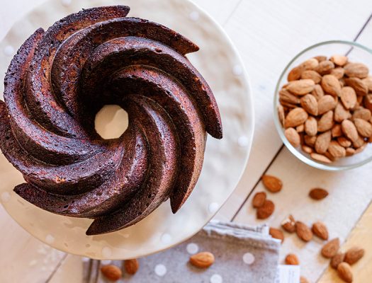 Ciambella al cacao vista dall'alto